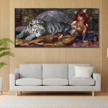 Load image into Gallery viewer, Huancan - Girl And Tiger - 90*50CM 11CT 3 Stamped Cross Stitch
