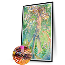 Load image into Gallery viewer, Mermaid And Pearl Girl 30*50CM(Canvas) Full Round Drill Diamond Painting
