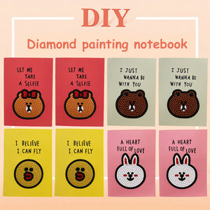 8pcs Diamond Art Crystal Sketchbook DIY Diamond Mosaic Diary Book (Small Head)