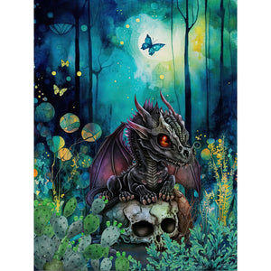 Black Dragon Skull 30*40CM(Canvas) Full Round Drill Diamond Painting