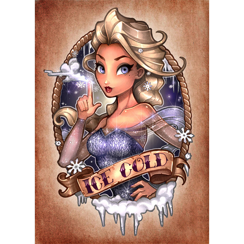 Yishu - Frozen Princess Elsa - 40*56CM 11CT 3 Stamped Cross Stitch