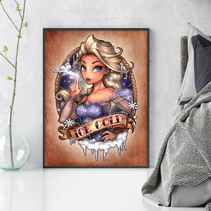 Yishu - Frozen Princess Elsa - 40*56CM 11CT 3 Stamped Cross Stitch