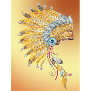 Feather Hat 30*40CM(Canvas) Partial Special Shaped Drill Diamond Painting