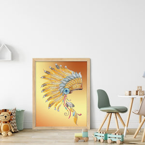 Feather Hat 30*40CM(Canvas) Partial Special Shaped Drill Diamond Painting
