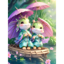 Load image into Gallery viewer, Snake Holding An Umbrella 30*40CM(Canvas) Full Round Drill Diamond Painting
