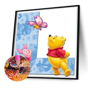 Winnie The Pooh And The Letter L 50*50CM(Canvas) Full Round Drill Diamond Painting