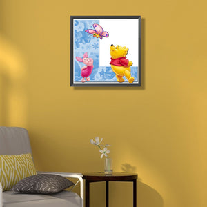 Winnie The Pooh And The Letter L 50*50CM(Canvas) Full Round Drill Diamond Painting