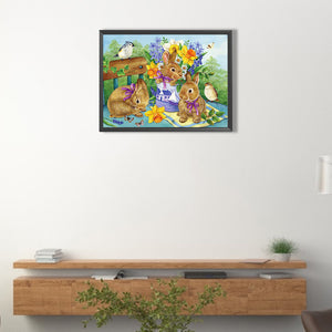 Rabbit 40*30CM(Canvas) Full Round Drill Diamond Painting