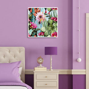 Cactus And Flowers 40*40CM(Canvas) Full Round Drill Diamond Painting
