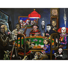 Load image into Gallery viewer, Yishu - Halloween Clown Horror And Danger Card Game - 70*55CM 11CT 3 Stamped Cross Stitch
