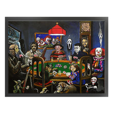 Load image into Gallery viewer, Yishu - Halloween Clown Horror And Danger Card Game - 70*55CM 11CT 3 Stamped Cross Stitch
