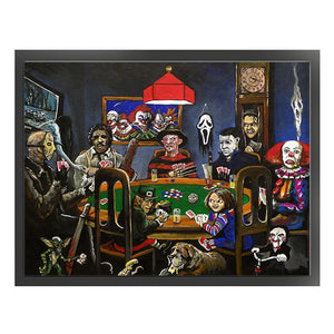 Yishu - Halloween Clown Horror And Danger Card Game - 70*55CM 11CT 3 Stamped Cross Stitch
