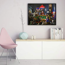 Load image into Gallery viewer, Yishu - Halloween Clown Horror And Danger Card Game - 70*55CM 11CT 3 Stamped Cross Stitch
