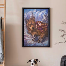 Load image into Gallery viewer, Girl And Wolf 30*50CM(Canvas) Full Round Drill Diamond Painting
