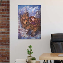 Load image into Gallery viewer, Girl And Wolf 30*50CM(Canvas) Full Round Drill Diamond Painting
