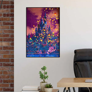 Sky Lantern Castle 30*50CM(Canvas) Full Round Drill Diamond Painting