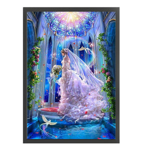 Yishu - Girl In A Wedding Dress - 50*72CM 11CT 3 Stamped Cross Stitch