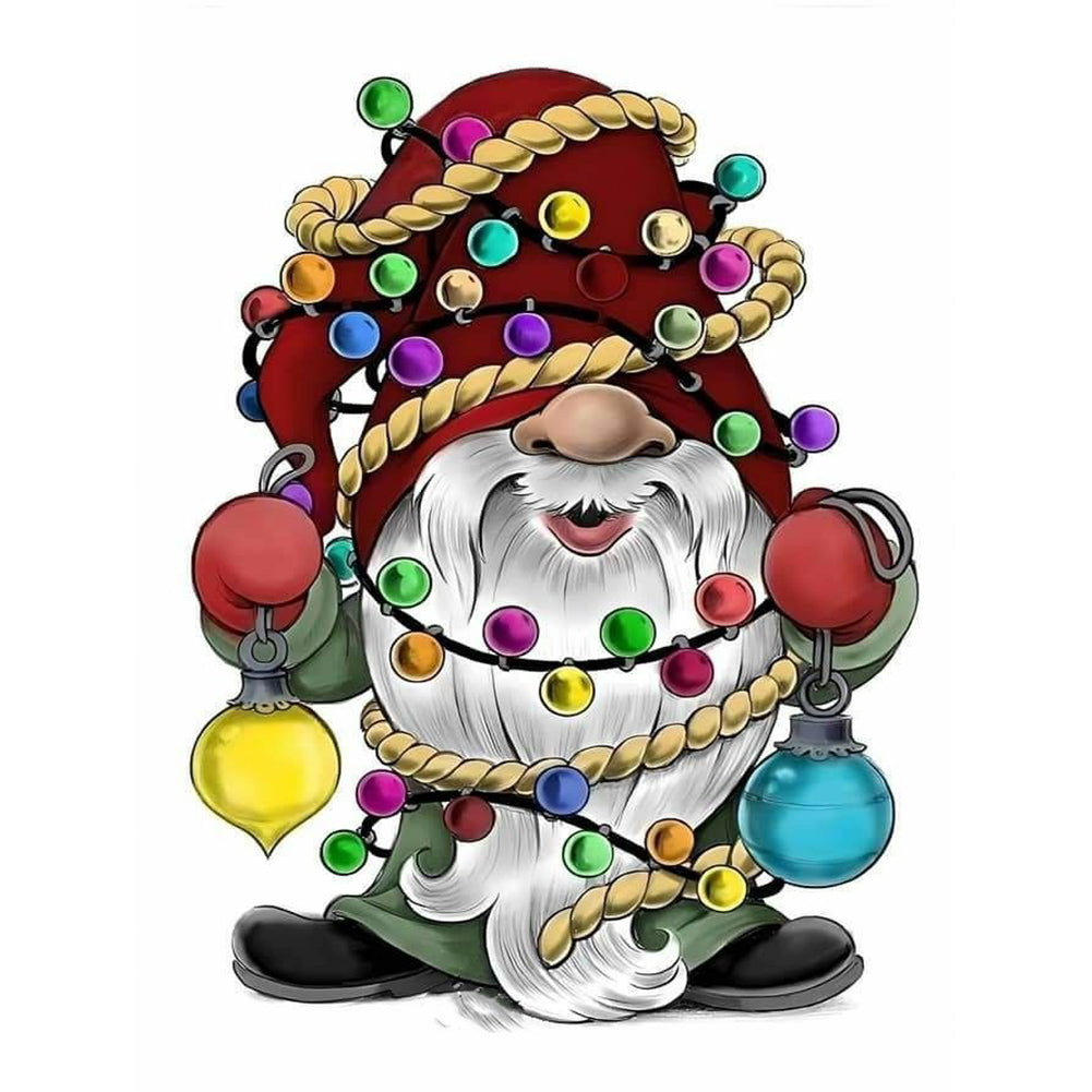 Dwarf Holding A Lantern 30*40CM(Canvas) Full Round Drill Diamond Painting
