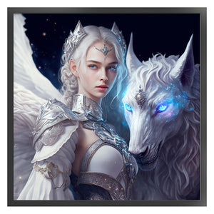 Yishu - Girl And Wolf In The Lost Ark Game - 50*50CM 11CT 3 Stamped Cross Stitch