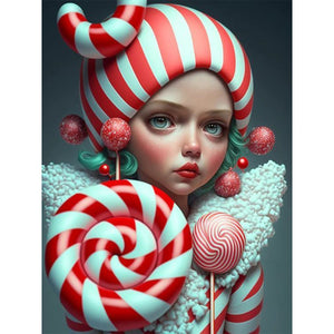 Lolopop Girl 30*40CM(Canvas) Full Round Drill Diamond Painting