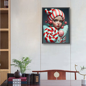 Lolopop Girl 30*40CM(Canvas) Full Round Drill Diamond Painting
