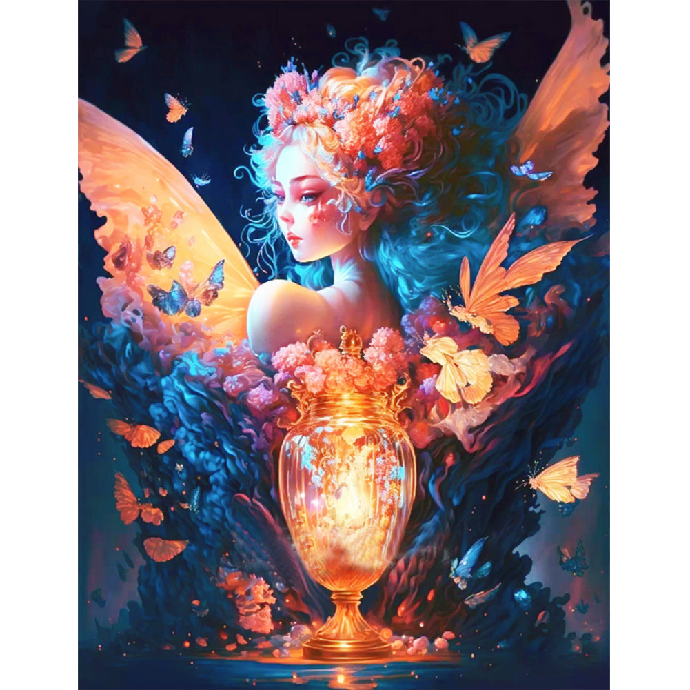 Yishu - Fantasy Butterfly Girl - 50*65CM 11CT 3 Stamped Cross Stitch