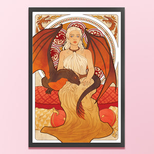 Yishu - Illustrated Girl - 50*75CM 11CT 3 Stamped Cross Stitch