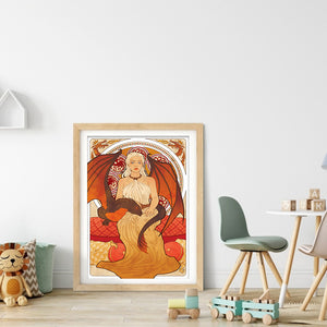 Yishu - Illustrated Girl - 50*75CM 11CT 3 Stamped Cross Stitch