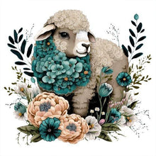 Load image into Gallery viewer, Flowers And Black Sheep 30*30CM(Canvas) Full Round Drill Diamond Painting
