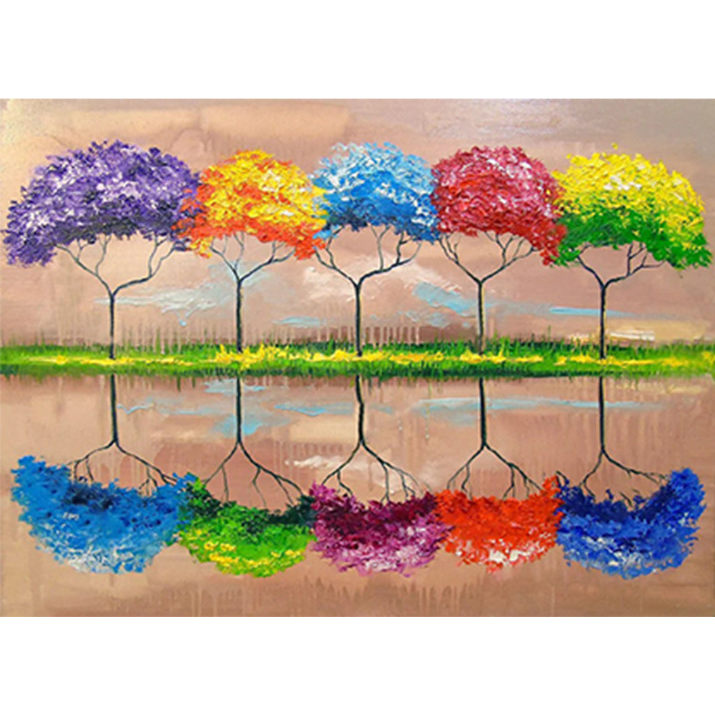 Colorful Tree 40*30CM(Canvas) Full Round Drill Diamond Painting