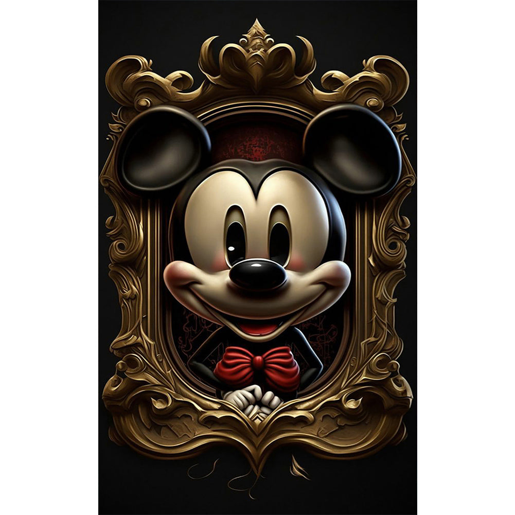 Mickey In The Mirror 30*50CM(Canvas) Full Round Drill Diamond Painting