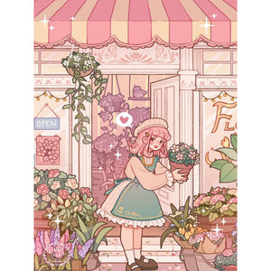 Florist Girl 40*50CM(Canvas) Full Round Drill Diamond Painting