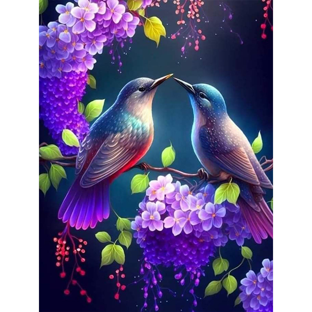 Birdsong And Flowers 30*40CM(Canvas) Full Round Drill Diamond Painting