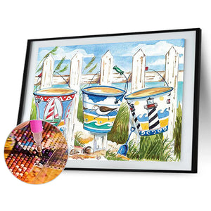 Beach 40*30CM(Canvas) Full Round Drill Diamond Painting