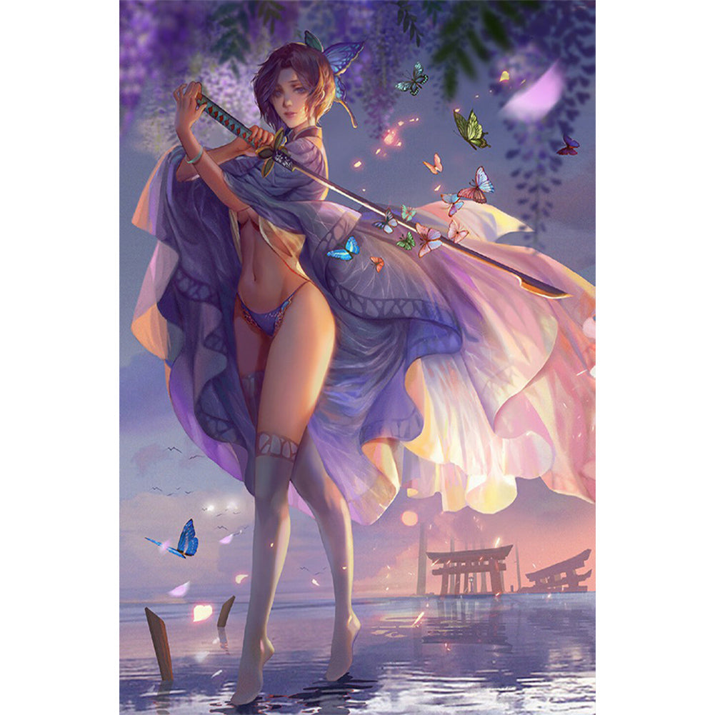 Sword-Wielding Heroine 40*60CM(Canvas) Full Round Drill Diamond Painting