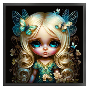 Yishu - Big-Eyed Doll - 50*50CM 11CT 3 Stamped Cross Stitch