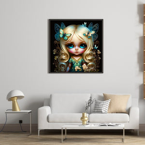 Yishu - Big-Eyed Doll - 50*50CM 11CT 3 Stamped Cross Stitch