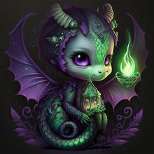 Load image into Gallery viewer, Green Candlelight Dinosaur 45*45CM(Canvas) Full Round Drill Diamond Painting
