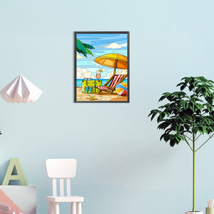 Beach Chair 30*40CM(Canvas) Full Round Drill Diamond Painting