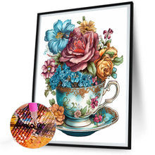 Load image into Gallery viewer, Flowers In A Cup 30*40CM(Canvas) Full Round Drill Diamond Painting
