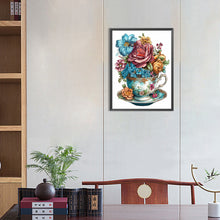 Load image into Gallery viewer, Flowers In A Cup 30*40CM(Canvas) Full Round Drill Diamond Painting
