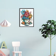 Load image into Gallery viewer, Flowers In A Cup 30*40CM(Canvas) Full Round Drill Diamond Painting
