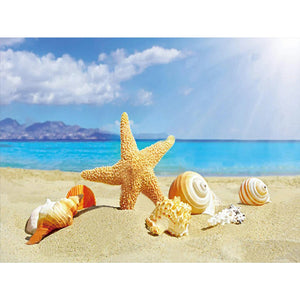 Seashells On The Beach 40*30CM(Canvas) Full Round Drill Diamond Painting