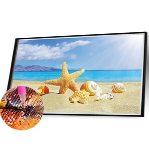 Seashells On The Beach 40*30CM(Canvas) Full Round Drill Diamond Painting