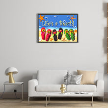 Load image into Gallery viewer, Summer Beach Flip-Flops 50*35CM(Canvas) Full Round Drill Diamond Painting

