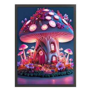 Huancan - Fantasy Mushroom House - 50*65CM 11CT 3 Stamped Cross Stitch