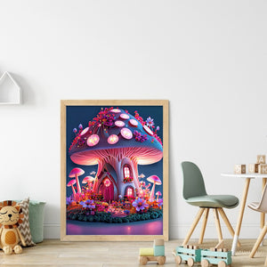 Huancan - Fantasy Mushroom House - 50*65CM 11CT 3 Stamped Cross Stitch