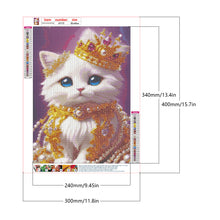 Load image into Gallery viewer, Cat With Pearl Necklace 30*40CM(Canvas) Full Round Drill Diamond Painting
