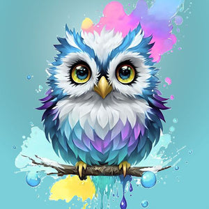 Owl Painted 30*30CM(Canvas) Full Round Drill Diamond Painting