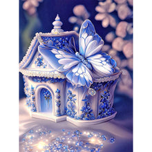Load image into Gallery viewer, Blue Butterfly House 30*40CM(Picture) Full Square Drill Diamond Painting
